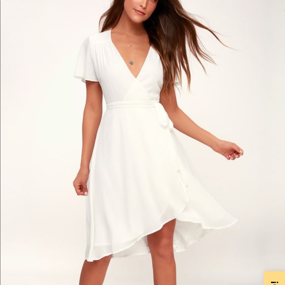 RISE TO THE OCCASION WHITE MIDI WRAP DRESS NWOT
